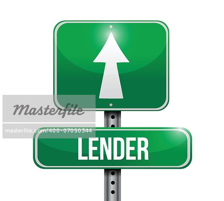 lender road sign illustration design over white