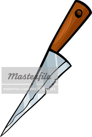 Cartoon Illustration of Kitchen Knife Clip Art