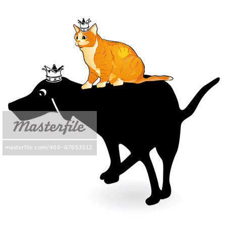Dog and Cat with crown