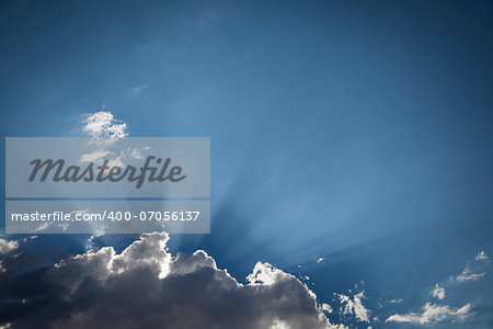 Beautiful Dramatic Storm Clouds with Silver Lining and Light Rays with Room For Your Own Text or Graphics.