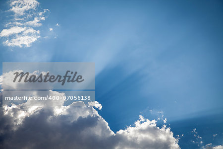 Beautiful Dramatic Storm Clouds with Silver Lining and Light Rays with Room For Your Own Text or Graphics.