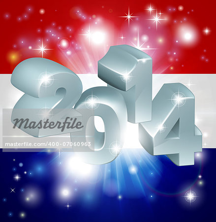 Flag of the Netherlands 2014 background. New Year or similar concept