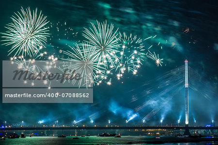 Celebratory salute in Riga, capital of Latvia