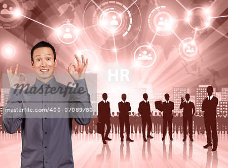 HR concept. Business man choosing the employee