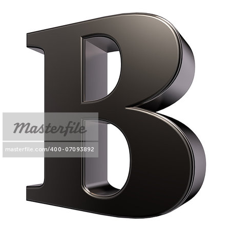 metal letter b on white background - 3d illustration