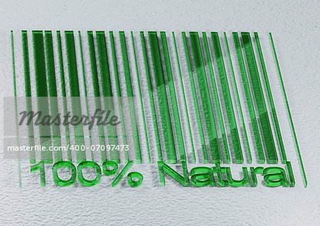 100 percent Natural barcodes isolated on white