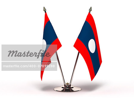 Miniature Flag of Laos (Isolated with clipping path)