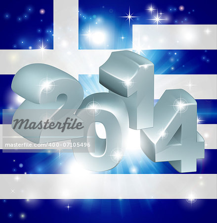 Flag of Greece 2014 background. New Year or similar concept