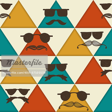 Vector Seamless hipster pattern,  pattern in swatch menu