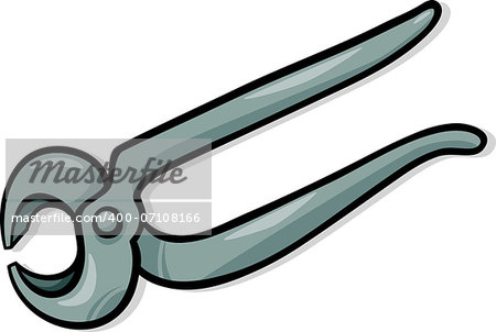 Cartoon Illustration of Pincers Tool Clip Art