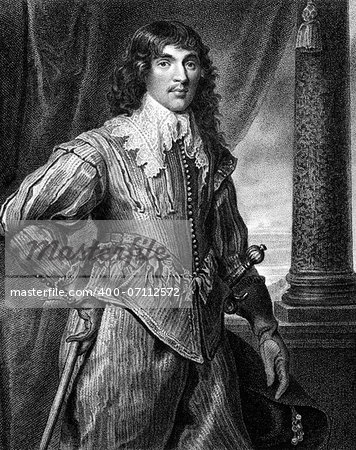 William Hamilton, 2nd Duke of Hamilton (1616-1651) on engraving from 1827. Scottish nobleman. Engraved by W.Freeman and published in ''Portraits of Illustrious Personages of Great Britain'',UK,1827.