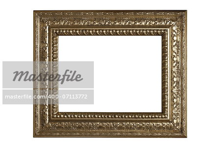 very rare silver old frame isolated on white background