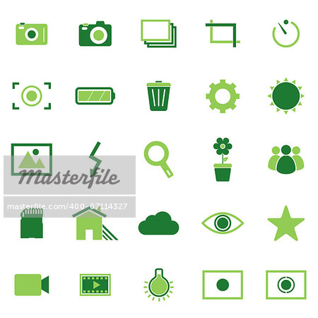 Photography color icons on white background, stock vector