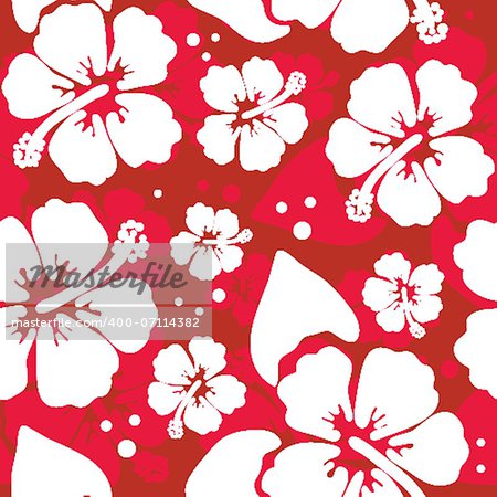 Seamless pattern with Hibiscus flowers