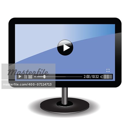 colorful illustration with video player  for your design