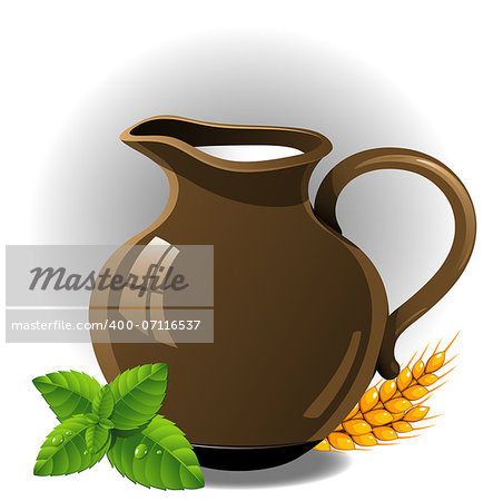 Milk jug. Vector illustration