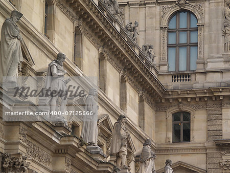 A part of building museum of Louvre in Paris