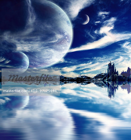 Collage - landscape in fantasy planet