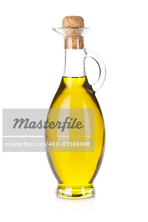 Olive oil bottle. Isolated on white background