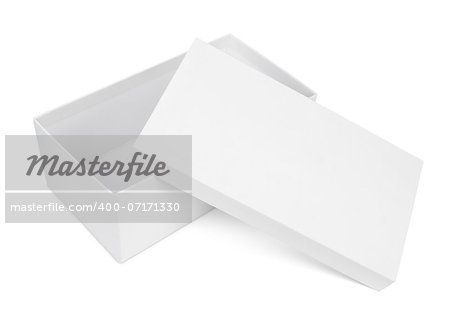 Open shoe box isolated on white with clipping path