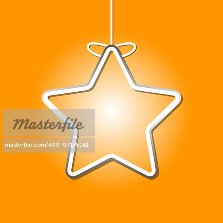 Simple vector christmas card on an orange background