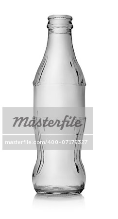 Empty bottle of cola isolated on a white background