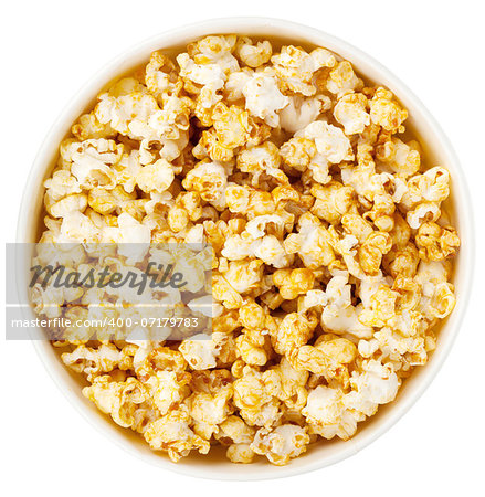 Popcorn box. Isolated on white background. View from above