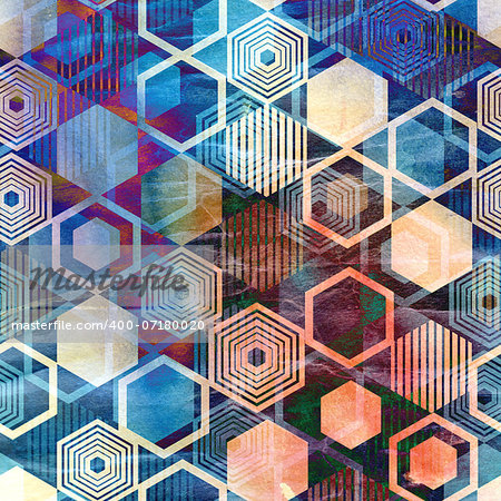 Seamless graphic pattern of repeating geometric polygons