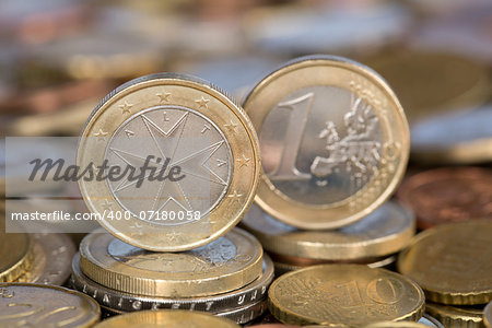 A one Euro coin from the EU member country Malta