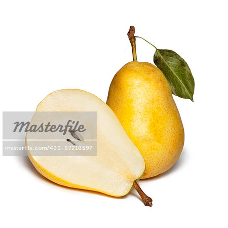 fresh slice pear on white background isolated