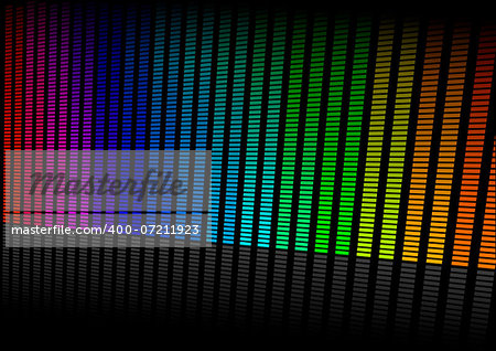 illustration of an colorful equalizer visualisation, symbol for music and sound