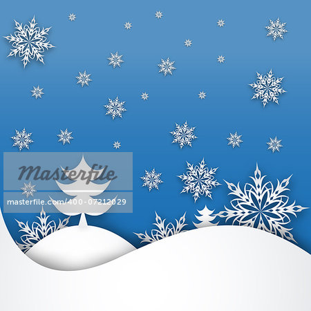 snowflake on a paper background. Vector.