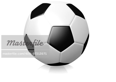 a traditional soccer ball in black and white