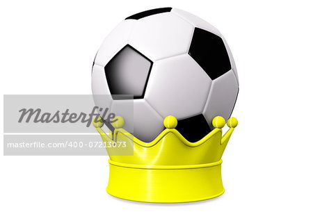 a soccer with a golden crown