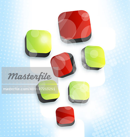 Illustration abstract squares blank background for design business card - vector