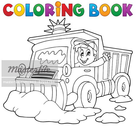 Coloring book snow plough - eps10 vector illustration.