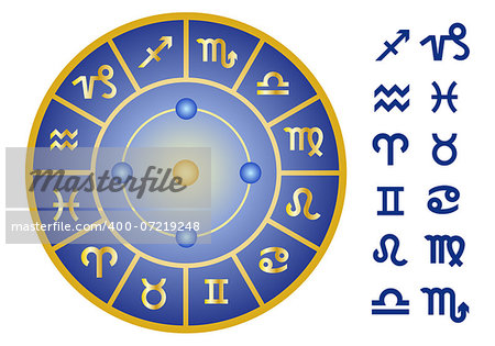 zodiac signs, horoscope symbols, vector icon set