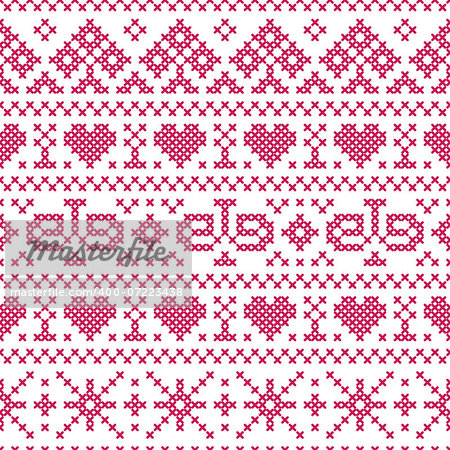 Vector illustration  of seamless pattern embroidery cross-stitch style