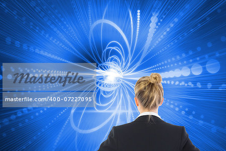 Composite image of blonde businesswoman standing