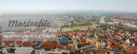 panoramic view from Ulm Munster church, Germany