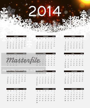 2014 new year calendar vector illustration