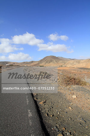 On the road in Fuerteventura island (Spain)