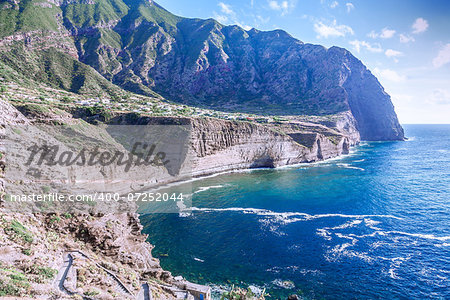 An image of the active volcano islands at Lipari Italy