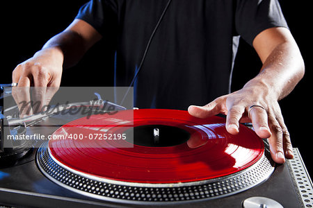 Dj playing disco electro music in a concert