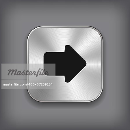 Arrow icon - vector metal app button