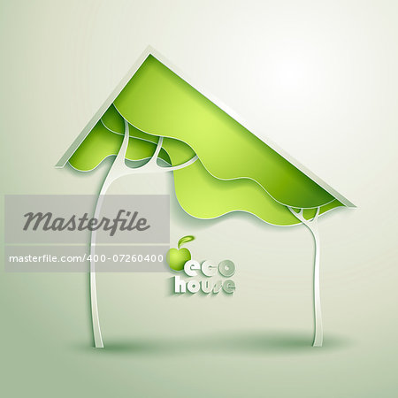 Abstract vector GREEN eco house