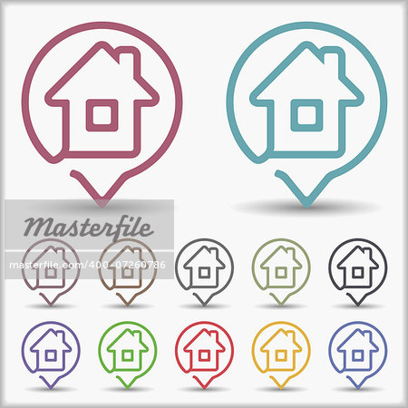 Abstract house icons, design elements for your logo, vector eps10 illustration
