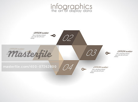 Infographic Design Template with modern flat style. Ideal to display data and for product ranking or generic classification of items.