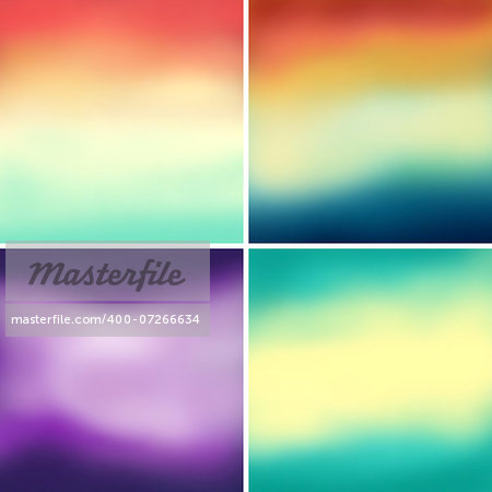 Abstract colorful blurred vector backgrounds set 5