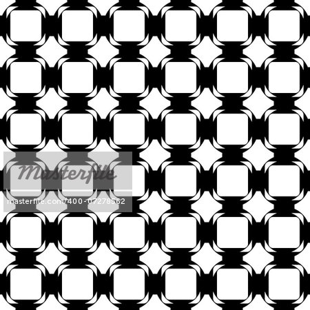 Design seamless monochrome tetragon pattern. Abstract geometric lattice background. Vector art